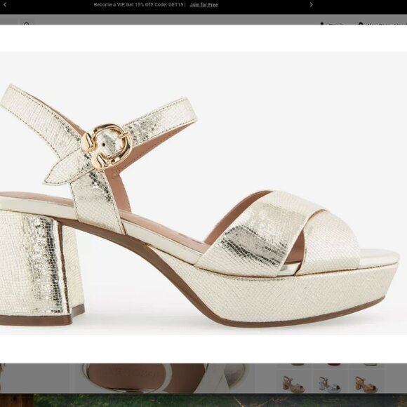 Aerosoles Cosmos Gold Platform 7.5 Medium - Picture 2 of 5